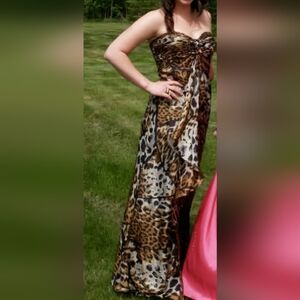 Jovani Brown Tan Strapless Gown Wedding Guest Or Grad
